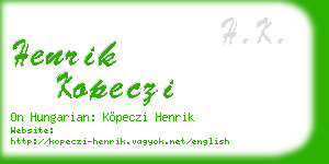 henrik kopeczi business card